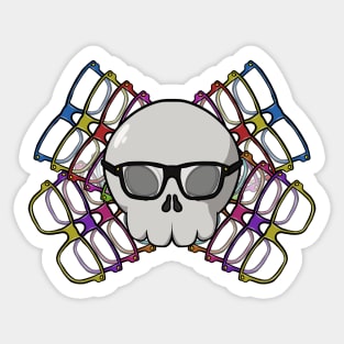 Opticians crew Jolly Roger pirate flag (no caption) Sticker